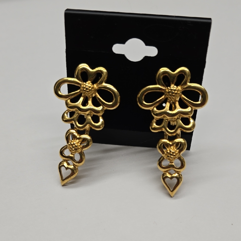 Monet Gold Clip On Earrings